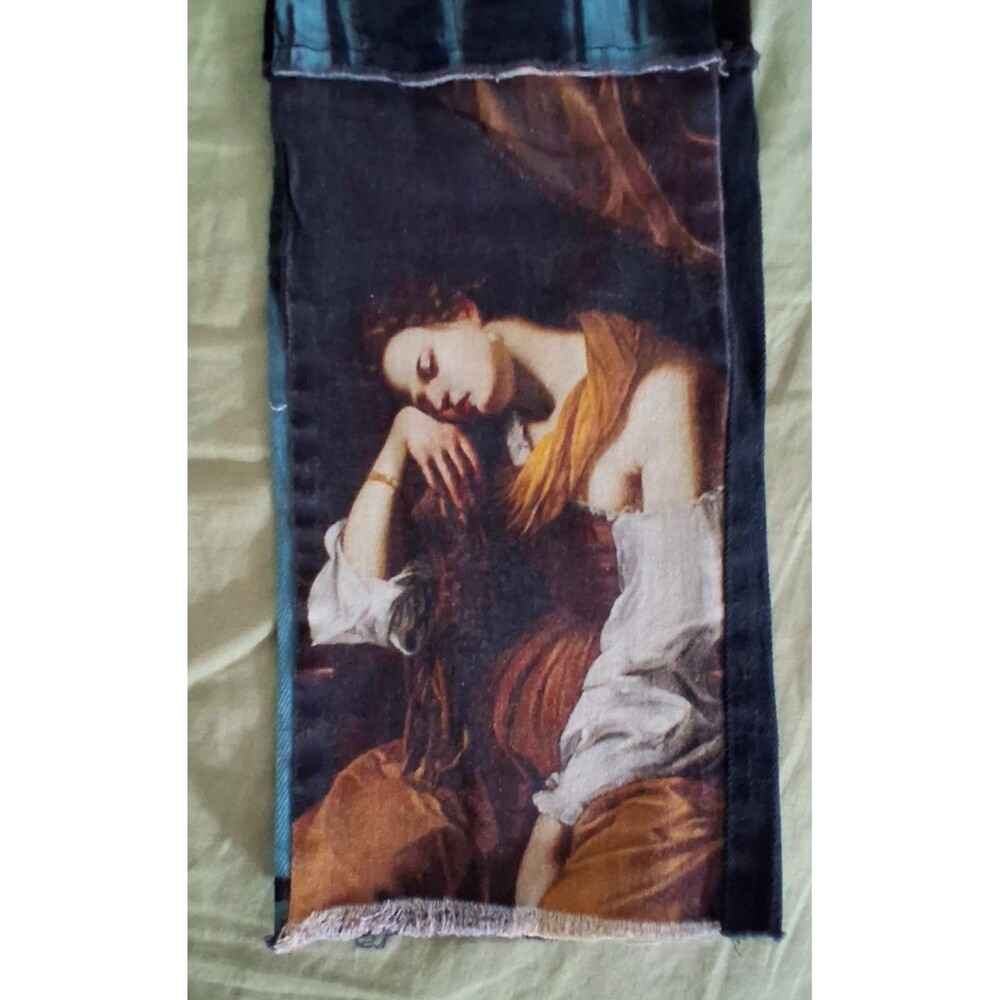 Dolls Kill Current Mood Into The Fantasy Renaissance Patchwork Jeans XS Goth Y2K - Picture 5 of 9
